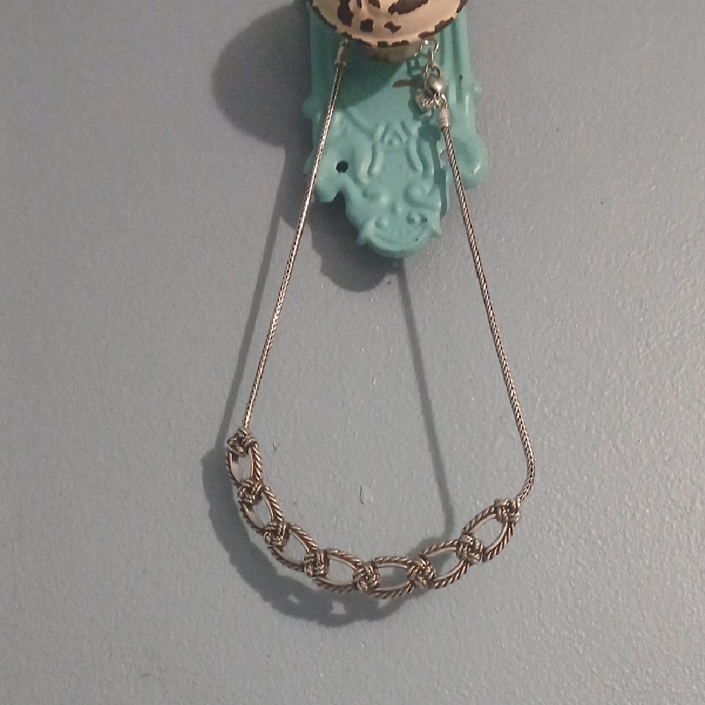 Brighton Silver Twisted Link Necklace